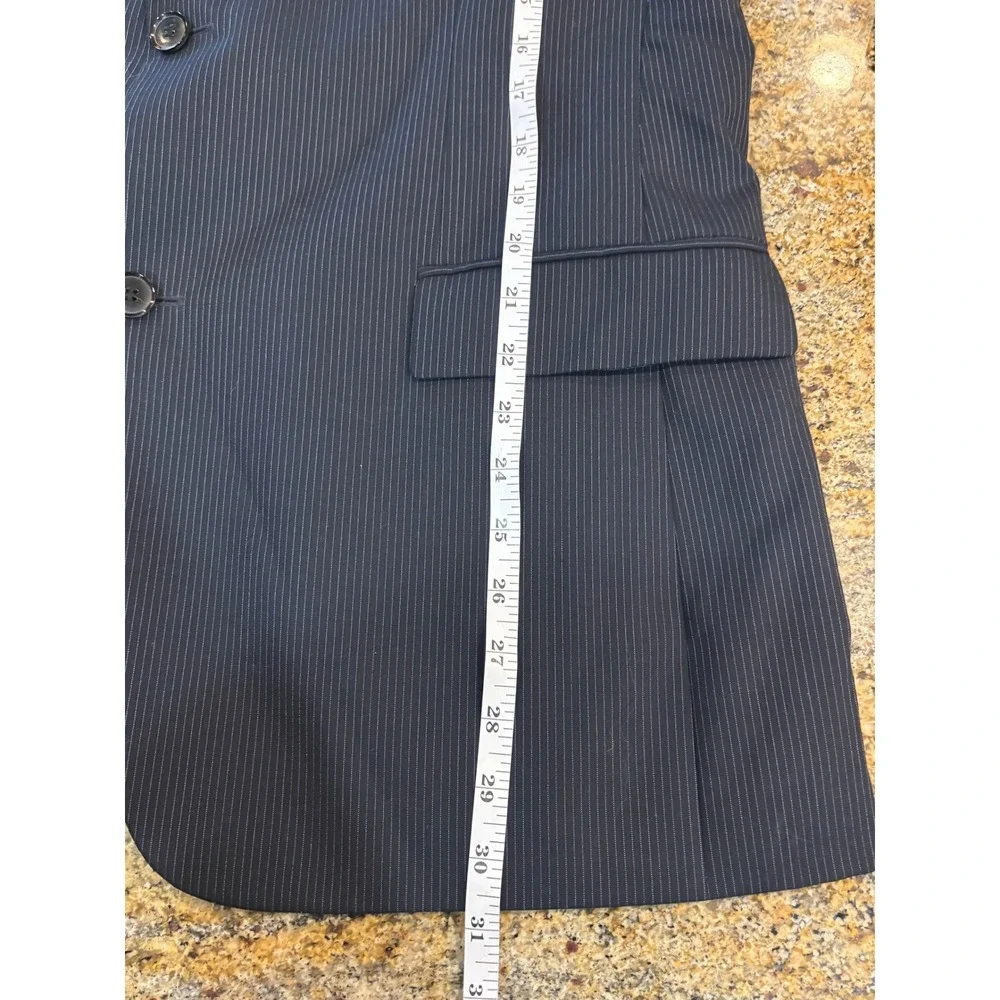 Hugo Boss Navy Pinstripe Blazer Super‎ 120 Virgin Wool Suit Sports Coat 42R